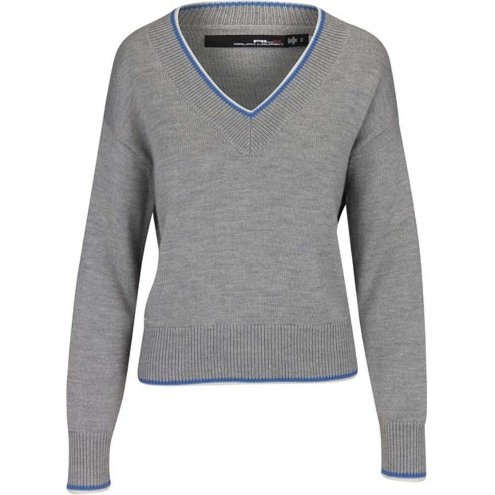NWT Ralph Lauren RLX Women's Golf Wool Blend Cricket Sweater Grey Heather M